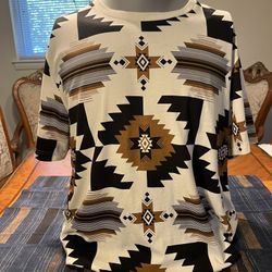 NWOT Men’s Aztec Tribal Print XL Short Sleeve Tee