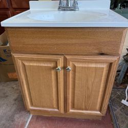 Bathroom Vanity With Sink And Faucet, Medicine Cabinet