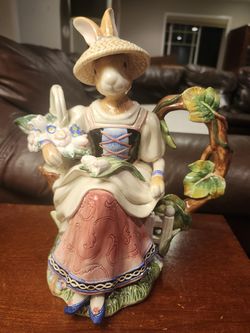 Fitz & Floyd Lady Rabbit Teapot