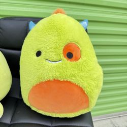 NWT 12” Kaprina Green Monster Squishmallows Fuzzamallow Plush Pillow For Sale!