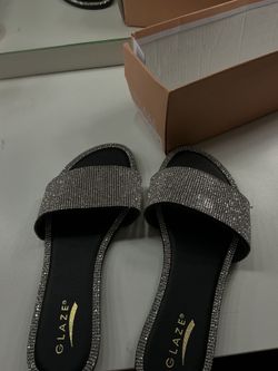 bling out sandals Black/sliver Size 8