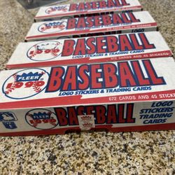 4 Boxes 1990 Fleer Baseball Complete Set New Factory Sealed Mint 660 Cards + 45 Stickers. 1 Open