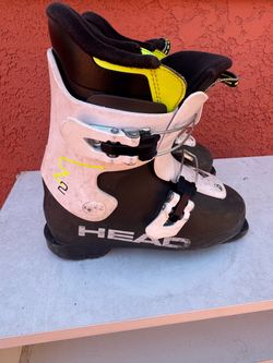 Kids Child Head White Black Ski Boots