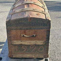 Large, wooden storage chest