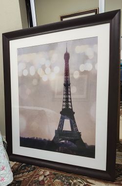 Large Eiffel Tower Printed Art Framed