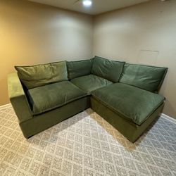 Albany Park Sectional Velvet Couch 