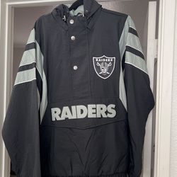 (STARTER) LV Raiders Black Vintage Pullover Jacket  