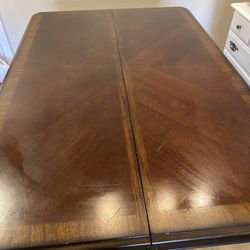 Dark Brown Wooden Dining Table with 4 Chairs 