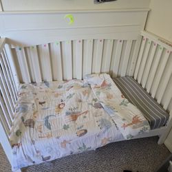 Convertible Crib With Height Adjustment, And Mattress