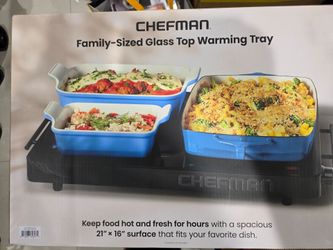 Chefman Family-Sized Glass Top Warming Tray