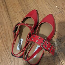 Steve Madden “Graya” red patent leather flats (brand new)