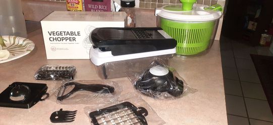 New vegetables cutter $15/small salad spin $15