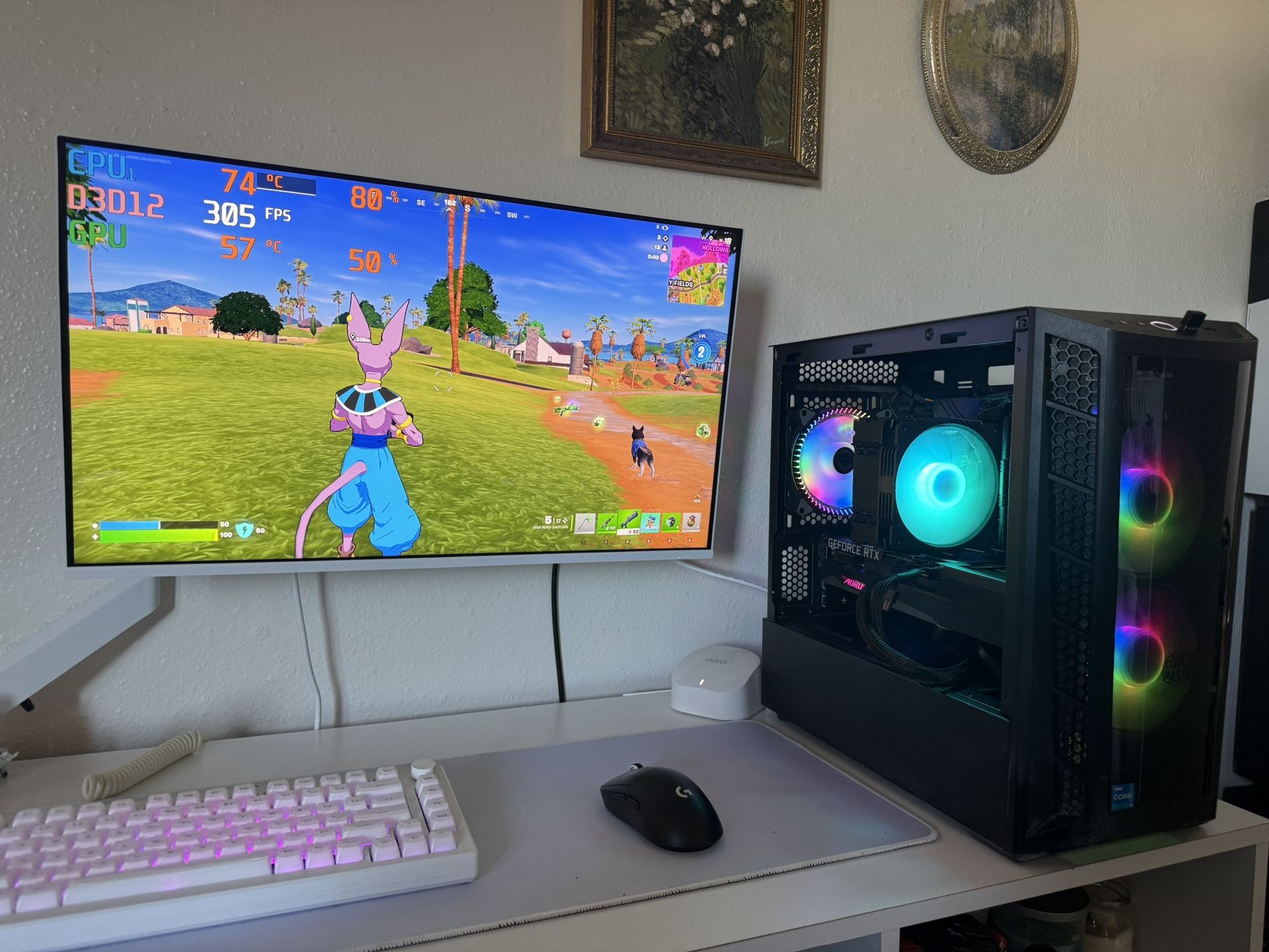 Black Gaming Pc Computer Desktop RTX 3060 Ti / i5-11600K