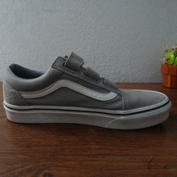 Grey Velcro Vans 
