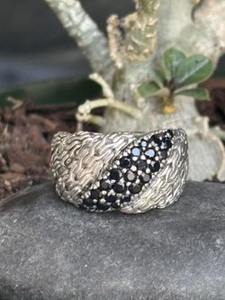John Hardy, black Sapphire, Sterling silver ring