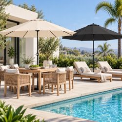 10 FT Outdoor Patio Umbrella – Beige or Black – Brand New