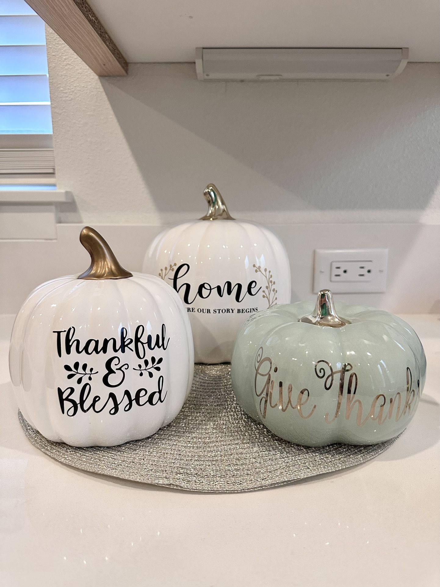 3 Decorative Pumpkins 