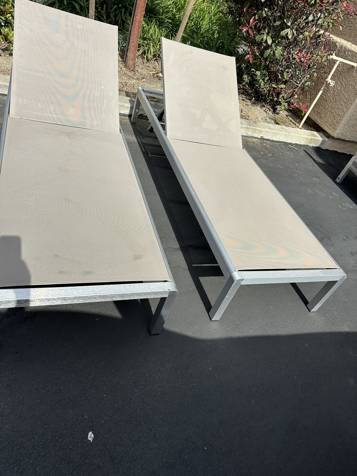 WEST ELM Portside Aluminum Outdoor Chaise Lounge Chairs