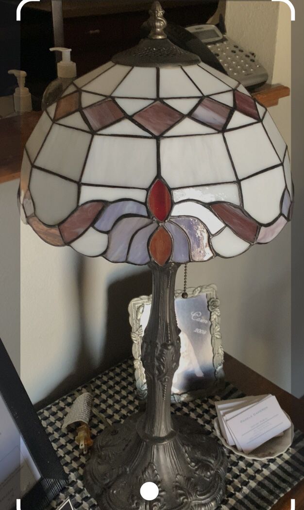 Vintage Bronze Tiffany Table Lamp 