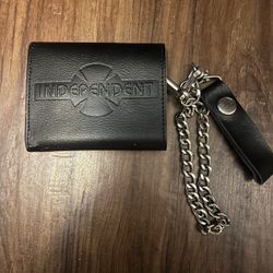 INDEPENDENT CHAIN T/C TRI-FOLD WALLET BLACK