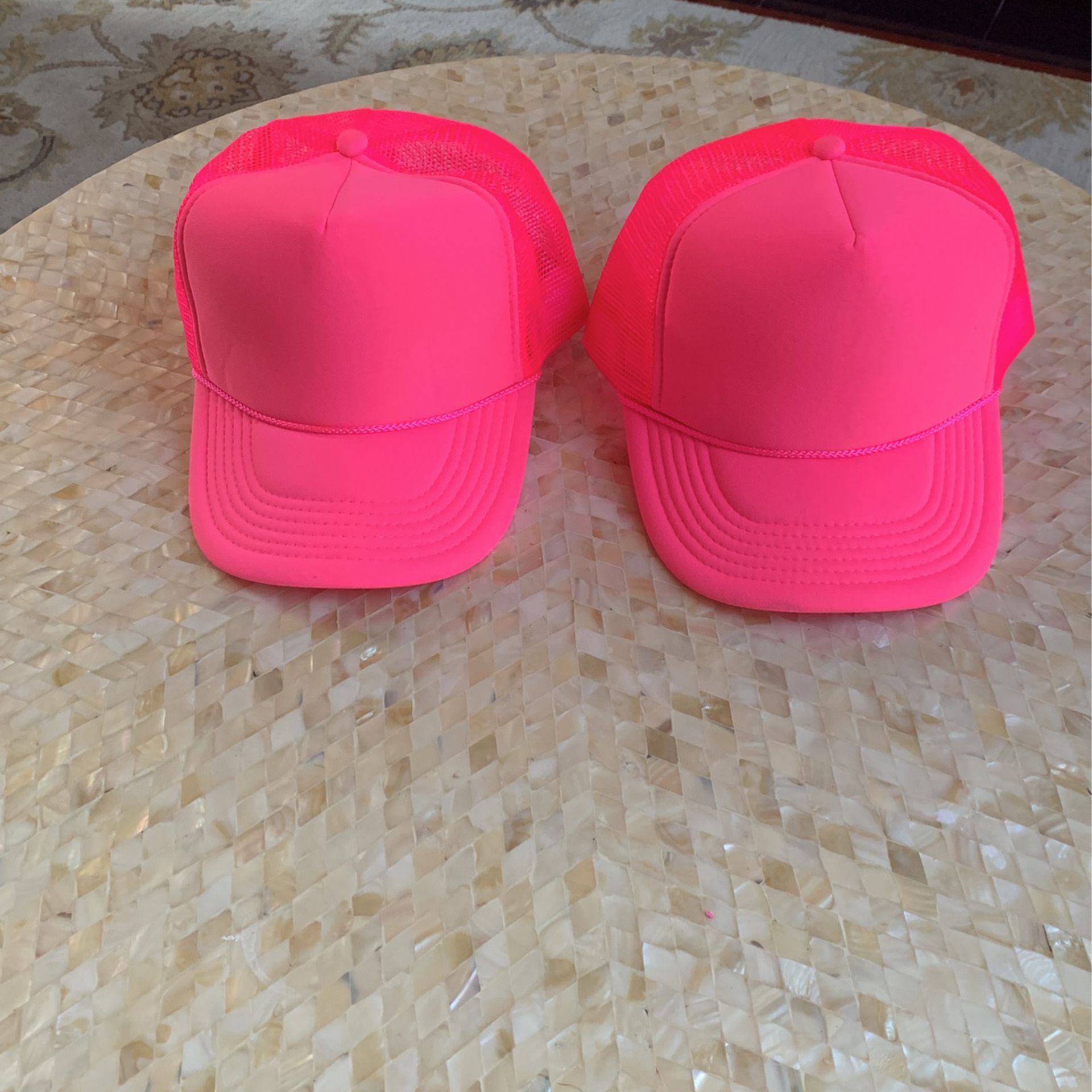 Two Pink Trucker Hats