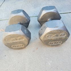 Pair of 100 lbs Metal Dumbells