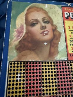 Vintage Advertising Penny Play Board . Very Old ! 