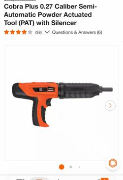 Cobra Plus 0.27 Caliber SemiAutomatic Powder Actuated Tool (PAT) with Silencer