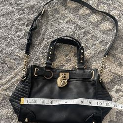 Vintage Juicy Couture black leather satchel crossbody purse w/ lock & key mini. 
