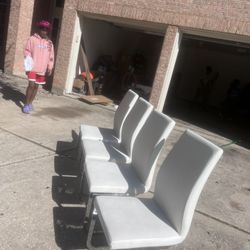 All white set of chairs very nice