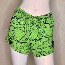 NWOT Iconic Gecko Wall Neon Green Volley Shorts