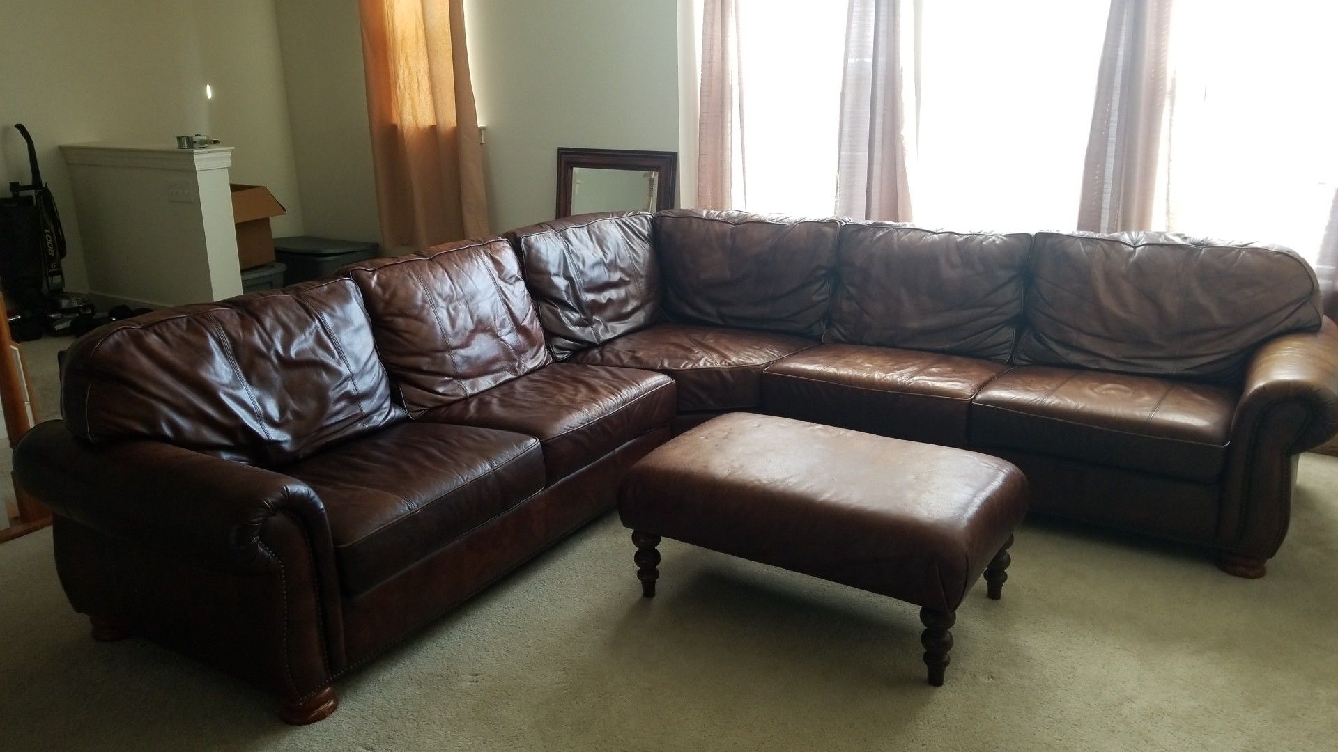 Sectional Grain top quality leather Sofa