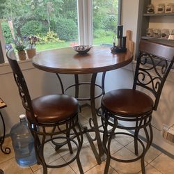 Bar Table With 2 Swivel Chairs 