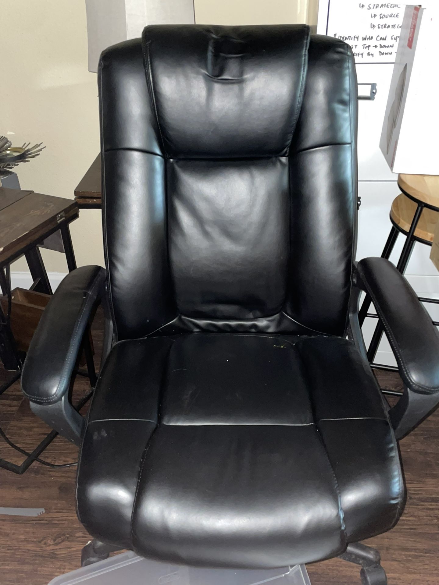Black leather executive office chair
