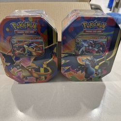 Pokémon : Mega Charizard X & Y EX Tins New And Sealed - Set of 2
