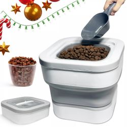 15L Collapsible Airtight Dog Food Storage Container with Scoop & Magnetic Lid