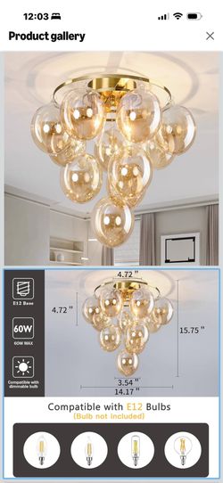 Bubble Ball Glass Semi Flush Mount Chandelier
