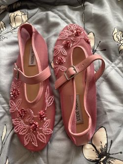 Steve Madden Dreaming Beaded Mesh Mary Jane Flats