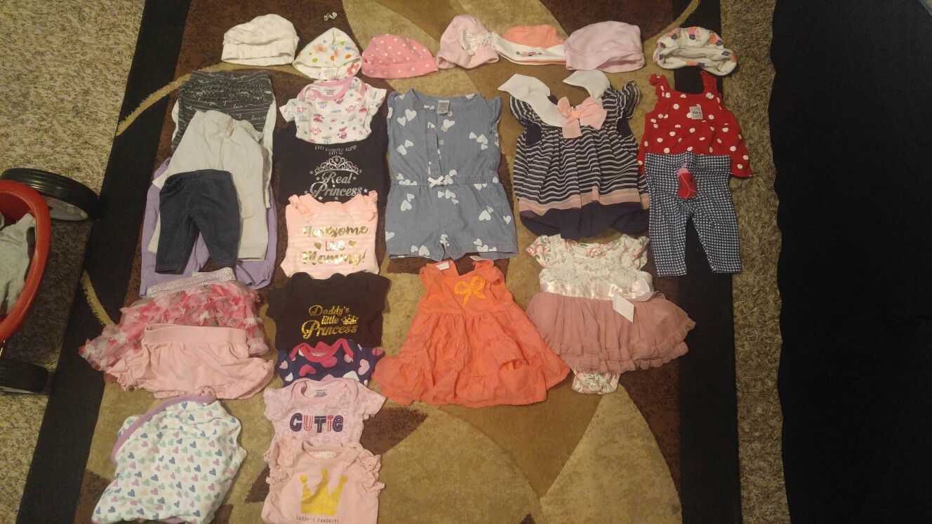 28 piece Baby girl lot newborn and 3 month
