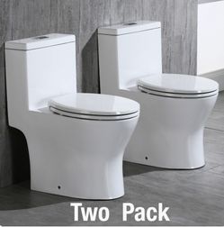 T-0031/B0500，Short Compact Tiny One Piece Toilet with Soft Closing Seat, Small Toilet (2 -Pack)
