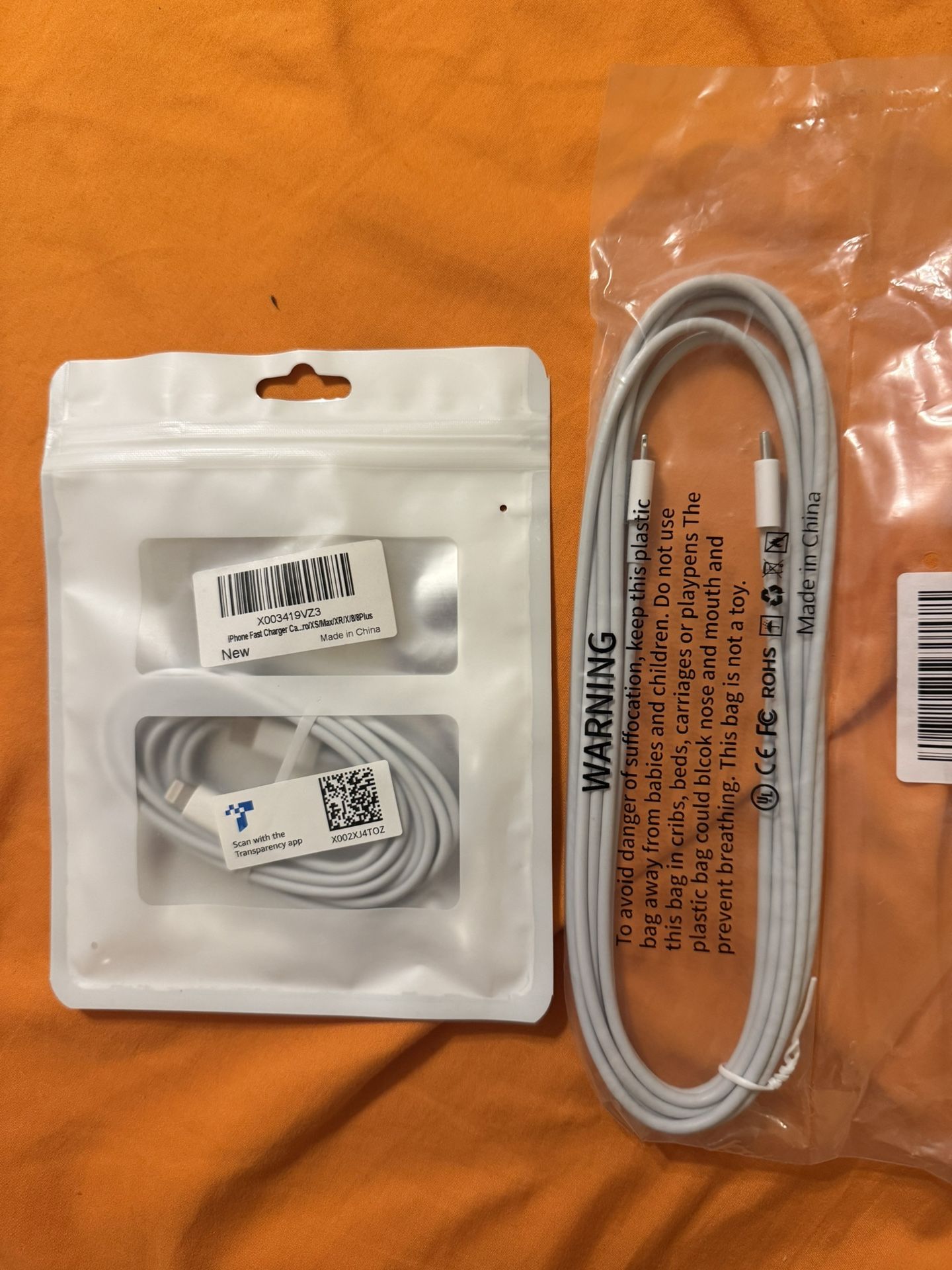 2 NEW Lightning To USB-C Cords