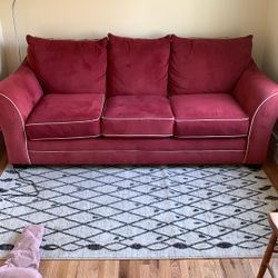 Red Velvet Sleeper Couch