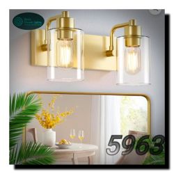 Dpyrrhic Gold Bathroom Light Fixtures,2-Light Bathroom Lights