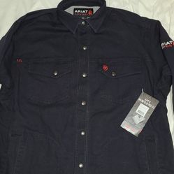 BRAND NEW ARIAT FR RIG SNAP SHIRT JACKET INSULATED SIZE MEDIUM FITS LIKE LARGE 