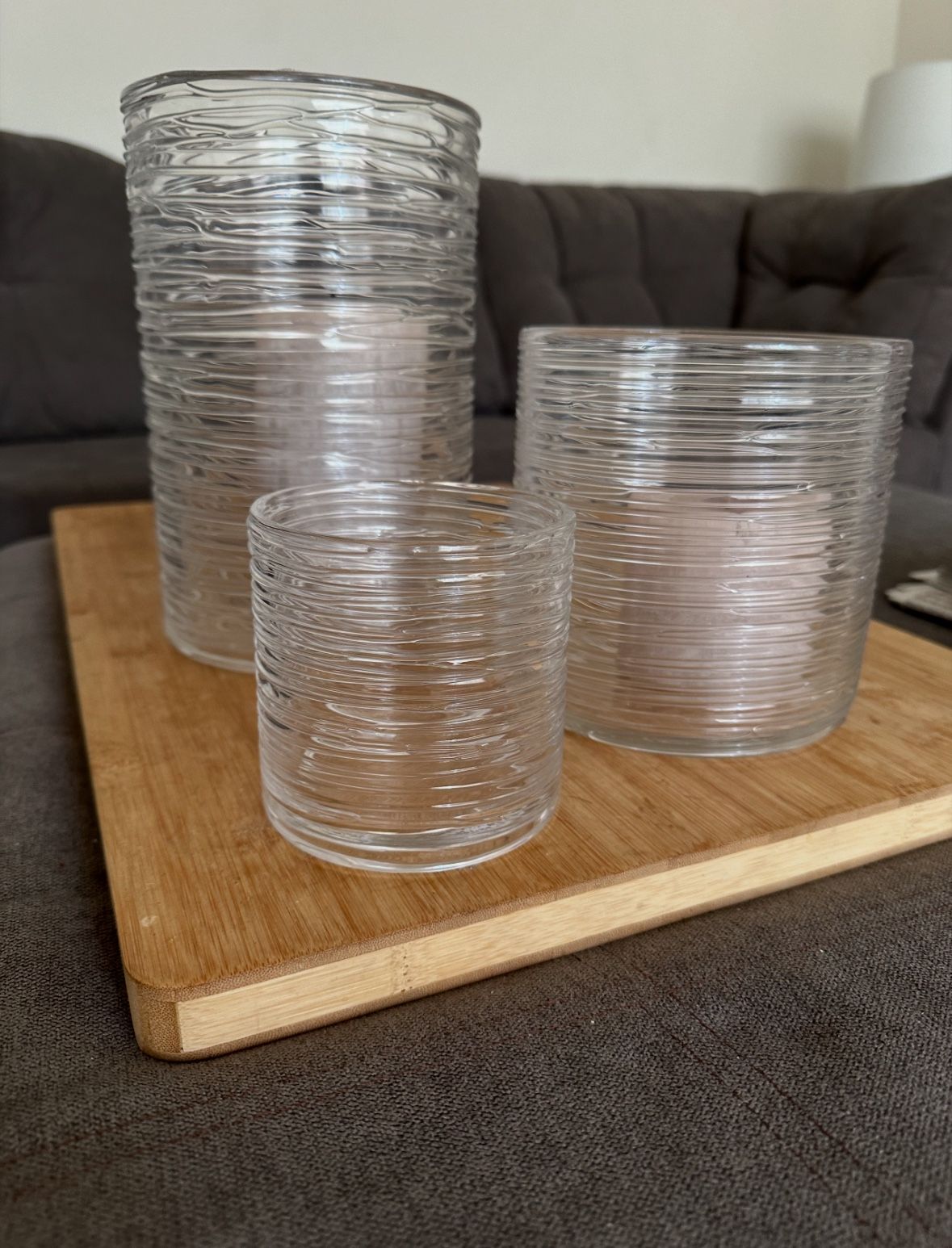 Three Hurricane Candle Holders