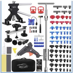 Car Dent Repair Kit - Slide Hammer, Glue Gun Dent Puller, Adjustable Bridge Puller, Suction Cup for Big and Small Auto Body Paintless Dent Removal & M