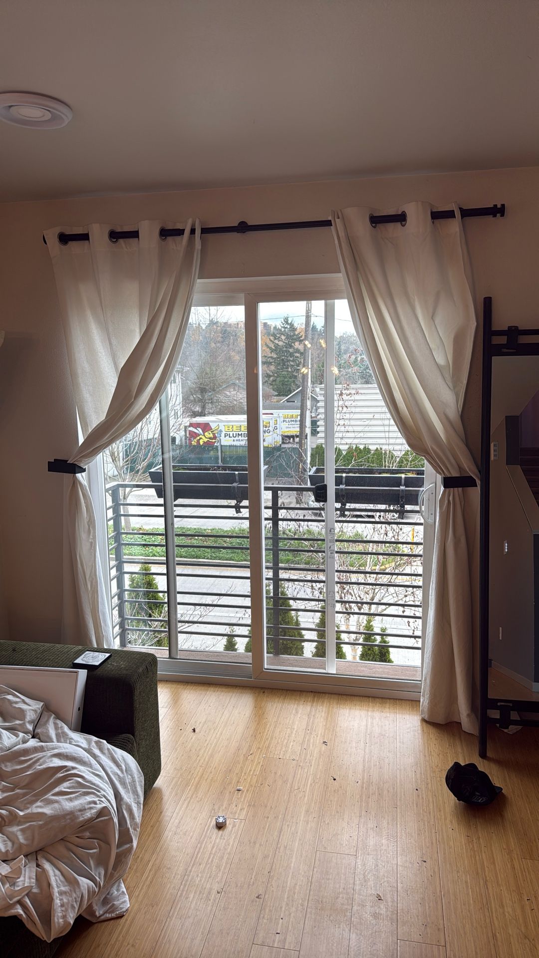 White Floor Length Drapes