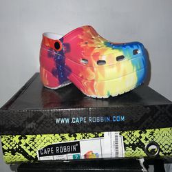 CAPE ROBBIN GARDENER 3 Chunky Platform Clogs Tie Dye Y2K NEW
