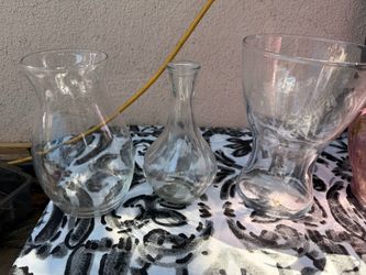 Clear Glass Vases Set of 3