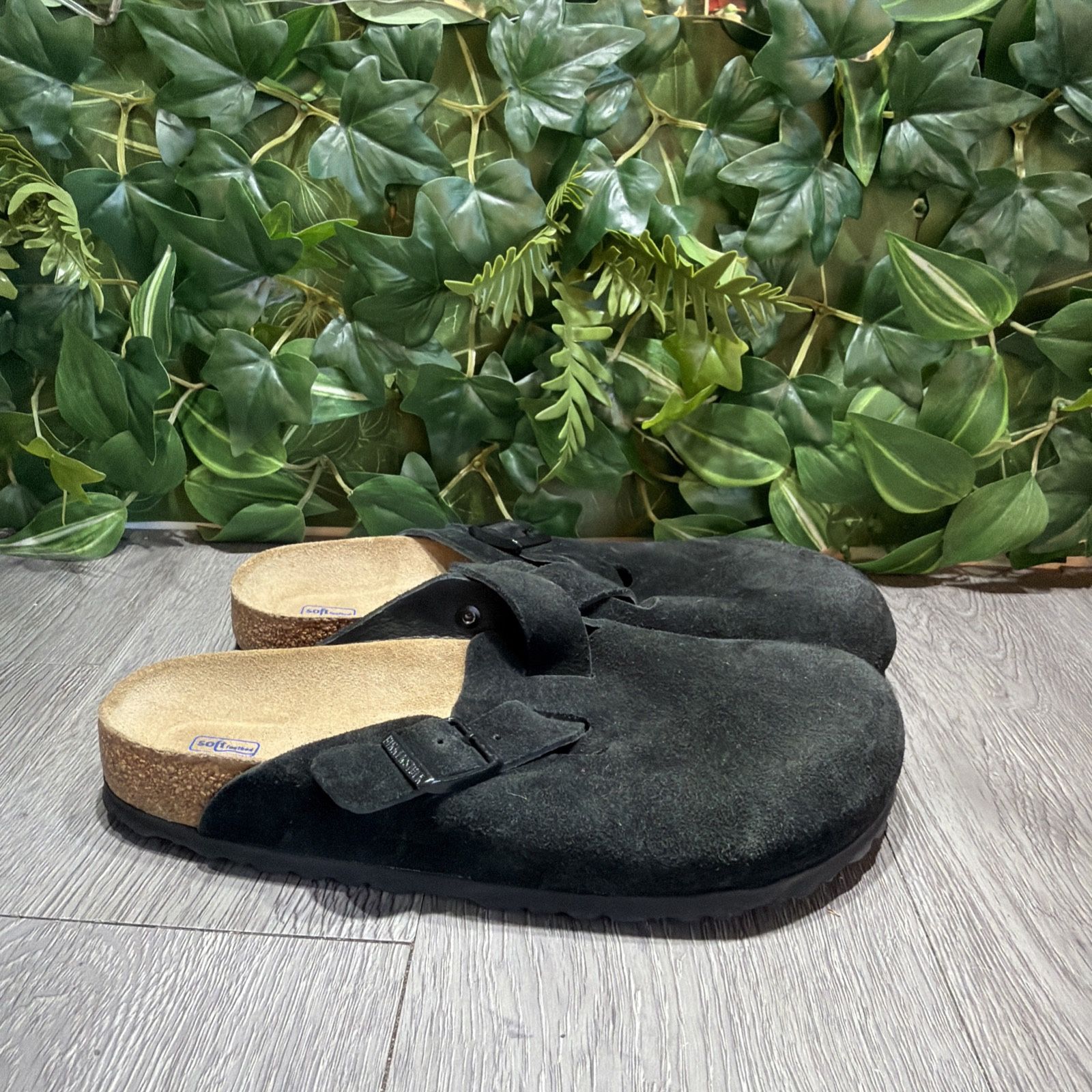 BIRKENSTOCK Boston Soft Footbed Suede Leather Unisex Women Size 9 EU 40 Black